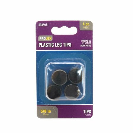 NINGBO HYDERON TIP LEG PLST BLK 5/8 in., 4PK P0074